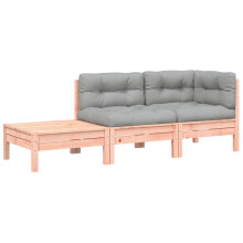 vidaXL Gartensofa mit Kissen und Fußhocker Massivholz Douglasie