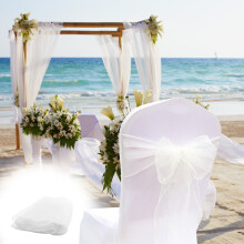 Organza Chair Bows Sashes for Weddings, Parties, Birthdays, Banquets, Tie Ribbon Chair Cover for Hotel & Events