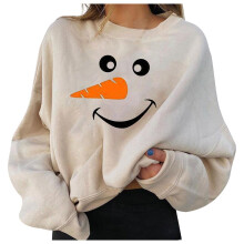Dame Sjov Grim Juletrøje Beige