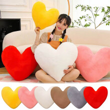 Cute Heart-Shaped Throw Pillow, 16in Pink Plush Cushion for Sofa/Car/Bedroom – Romantic Love-Themed, Valentine’s Day Decor & Gift, Compatible with