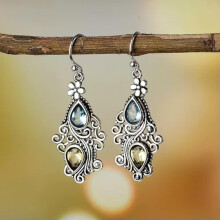 925 Silver Ear Hook Boho Earrings Women Drop Dangle Vintage Wedding Jewelry Gift-#4
