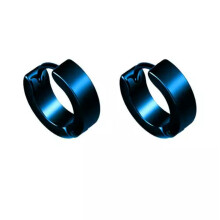 Brass Huggie Hoop Earrings Multi-color 4x8.5x2.3 mm