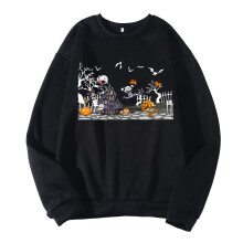 Solid Color Men's Pullover Sweatshirt Halloween Men's Hoodless Sweatshirt Winter Fall Fashion Casual Pullover Top