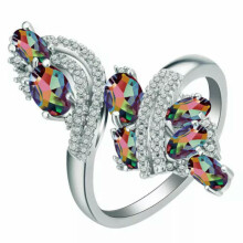Elegant 925 Silver Wedding Rings Women Cubic Zircon Jewelry Gift Sz 6-10-10-#4