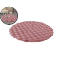 Round Velvet Floor Mat – 20x20 Inches Soft Polyester Fiber Area Rug for Living Room, Bedroom, Bathroom & Kitchen – Non-Slip Decor Carpet