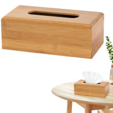 Wood Tissue Box Cover – Square Decorative Cube Holder for Bathroom, Living Room, Dining Table (3 Sizes), Compatible with Standard Tissues