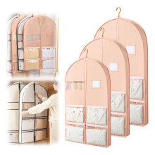 Space-Saving Hanging Garment Bag with Self-Compression Zipper, Compatible with Down Coats