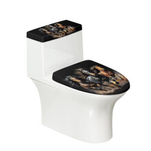 Oval Horse Toilet Lid & Tank Cover Set, Wear-Resistant, Pack of 2, Compatible with Most Tanks & Lids