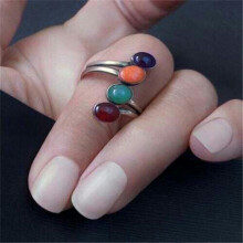 Fashion 925 Silver Plated Handmade Turquoise Ring Women Jewelry Gift Size 6-13-6-#6