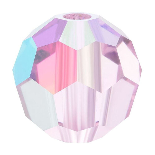 Cuentas de cristal checo zafiro rosa AB redondas de 4 mm