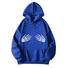 Women's Oversized Skeleton Palm Hoodie, Loose Fit Casual Sweatshirt, Round Neck Long Sleeve Pullover Top – Compatible with Everyday Wear