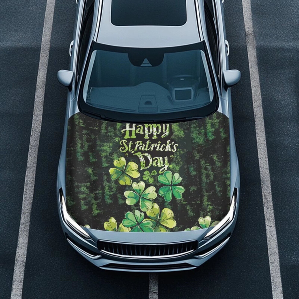 St. Patrick's Day Shamrock Car Cover Â Portable, Removable Snow Hood Protector, Compatible With Cars 9448483143769
