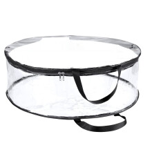 Clear Wreath Storage Bag with Handle, 24'' Dual Zippered PVC Protector – Compatible with Christmas Decor