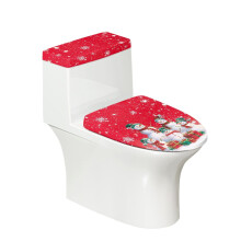 Christmas Snowman Toilet Seat Covers (2 pcs), Dustproof Polyester, Easy Install, Compatible with Standard Toilets