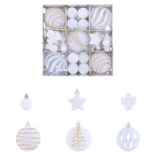 35PCS Assorted Velvet Christmas Ornaments Set – Glitter, Flocked, Shatterproof Plastic Baubles for Tree, Wedding, Hotel & Home Decor