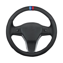 Universeller Lenkradbezug, kompatibel mit Tesla Model 3/Y (2019–2021), 36 cm, rund, 3 Farben, Lochung