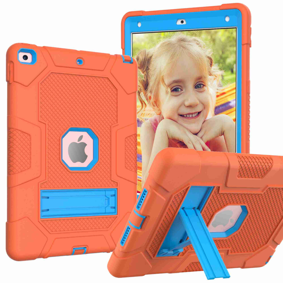 Slim Rugged Shockproof Case For Ipad 9Th/8Th/7Th Gen (10.2", 2021/2020/2019) Â + Orange/Blue 9448483144315