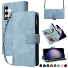 Wallet Multi Card Zipper Magnetic Flip Leather Case For compatible with Samsung Galaxy S23 FE Shock Proof Phone Case