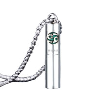 Femeii din oțel inoxidabil simplu sticla de parfum difuzor pandantiv colier argint norocos horoscop constelație claviculă colier Rac