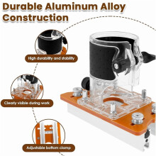 2-in-1 Router Jig, Adjustable Slotting Bracket for Chamfering & Edge Trimming, Precision Base for DIY Furniture & Cabinets