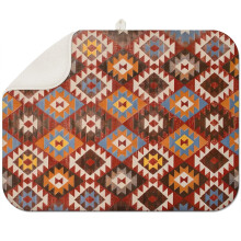 Bold floral boho dish mat 18x24 Inch with thick microfiber material, washable and decorative, ideal for countertop drying