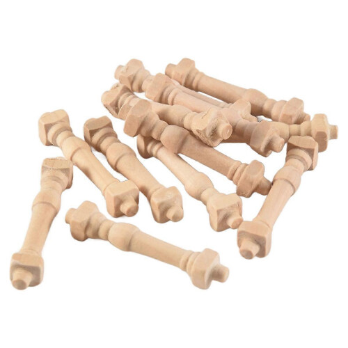 Kit 12 pièces maison poupée bois 1:12, balustres/rampe escalier 1
