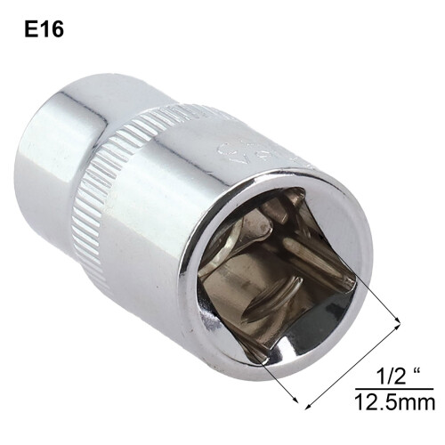 E-Type Sockets 1/2\" Square Tool Female Torx Socket For Ratchet End Wrench Head Hand Tools E10/E12/E14/E16/E18/E20/E22/E24 E16 Smile Home 2