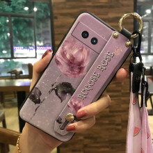 Phone Case for Google Pixel 8A – Shockproof, Waterproof, Dust-Resistant Silicone with Wrist Strap & Flower Design