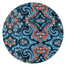 Elastic Hem Boho Style Tablecloth Waterproof Oxford Material Fits 45-52” Table, Ideal for Picnic, Holiday Gatherings, and Small Spaces