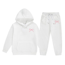 Tøj til småbørnspiger, størrelse 3-4 år, åndbar bomuldsjakke, loungewear sweatshirt-outfit (hvid, 3-4 år)