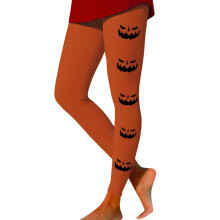 Halloween Leggings for Women Plus Size High Waisted Athletic Workout Legging Soft Stretch Printed Gym Yoga Pants Halloween Pj Pants #02 Orange Size M