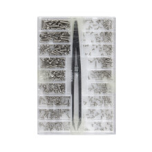 BE-TOOL 500Pcs Phillips Screw Kit, Steel Tiny Screws Micro Electroplated Screws Set, with a Tweezer 20 Sizes