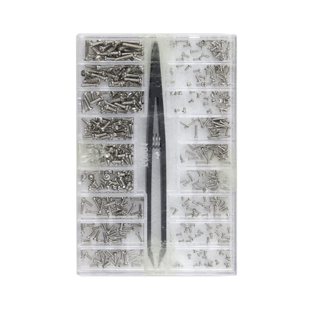 Be-Tool 500Pcs Phillips Screw Kit, Steel Tiny Screws Micro Electroplated Screws Set, With A Tweezer 20 Sizes 9489952778075