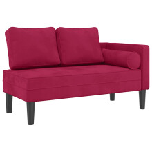 vidaXL Chaiselongue mit Kissen Weinrot Samt