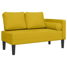 vidaXL Chaiselongue mit Kissen Gelb Samt