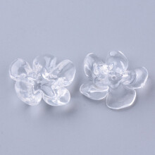 Transparente Acryl-Blumenperlen, 25–26 x 21 x 8–9 mm, 1,4 mm Loch