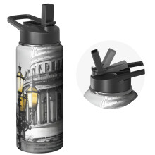 Natural scenery Themed Water Bottle with Straw 18oz, Triple Insulated Stainless Steel Metal Bottle, Leak Proof Lids for Travel, Sports, Gym Men Women
