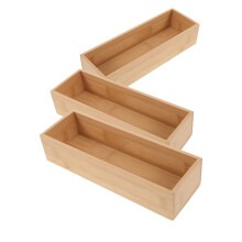Soimiss 3pcs Silverware Organizer Wood Kitchen Utensil Organizer Beige for Homeowners