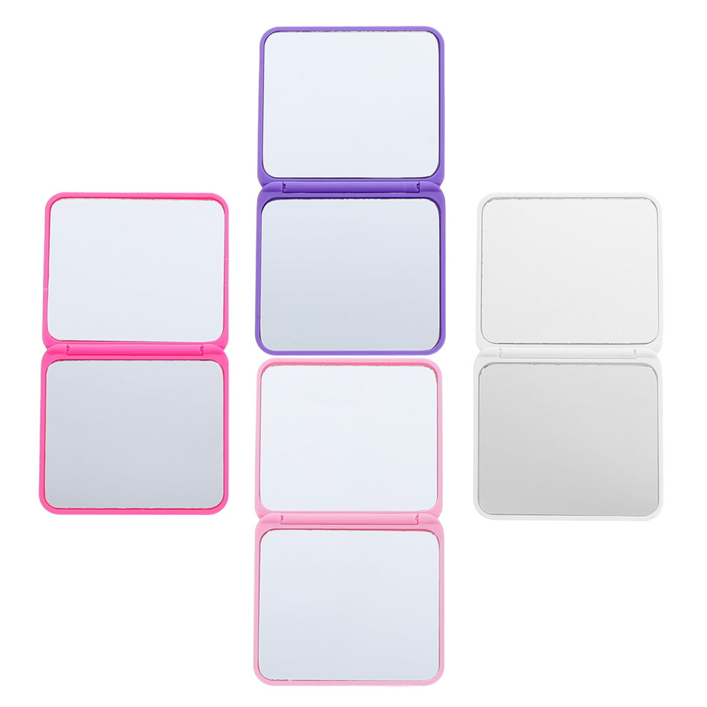 Supvox 4Pcs Compact Folding Makeup Mirror Double Sided Portable Mirror with Clear Reflection for Travel