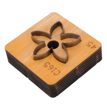 Blumenleder-Schneidwerkzeug mit massiver Holzgrundlage, 45 mm/1,77 Zoll