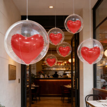 Ballon gonflable en forme de cœur pour la Saint-Valentin – Cœur rouge en PVC avec ballon intérieur, décoration romantique pour mariage,