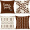 Fodere per cuscini 45x45 cm, set da 4, moderne fodere decorative per cuscini da divano, letto e auto (caffè) 1