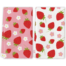 Décorations de fête sur le thème des fraises, torchons et essuie-mains – Été, Printemps, Premier anniversaire – Compatibles avec le gâteau