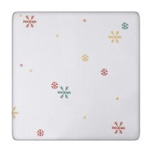 Nappe de Noël avec élastique sur tout le pourtour, format carré 34 x 34 pouces, tissu de qualité infroissable
