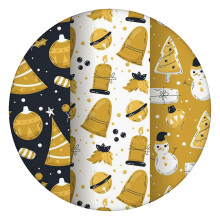 Nappe ronde Holiday Feast, 112 cm, bordure élastique, style classique et résistant – Compatible avec les tables standard