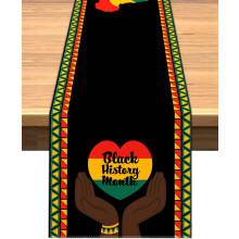 Camino de mesa para el Mes de la Historia Negra – Herencia Afroamericana, Decoración para la Celebración de la Igualdad (35 cm x 180 cm)