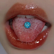 stk. kugleformet tungenåle vægtstangspiercing sexet kropssmykker mode ring - blå - 1,4 cm