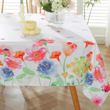 Nappe à motif floral printanier 60 x 120 pouces, imperméable et lavable – Idéale pour la fête des mères, les pique-niques, la cuisine et les