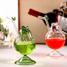 Cocktailglas in de vorm van een kikker - Schattig kristallen whiskyglas, stapelbaar, transparant, voor thuisbar en feestjes • Inclusief 1 wijnglas