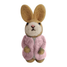 Roze paashaasje van vilt – schattige handgemaakte decoratie, eiervuller en cadeau (passend bij paasthema's)